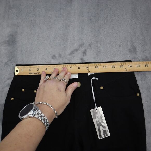 Just Jeans Pants Womens 7 Black Flat Front Comfort Straight Pockets Jeans - Picture 3 of 16